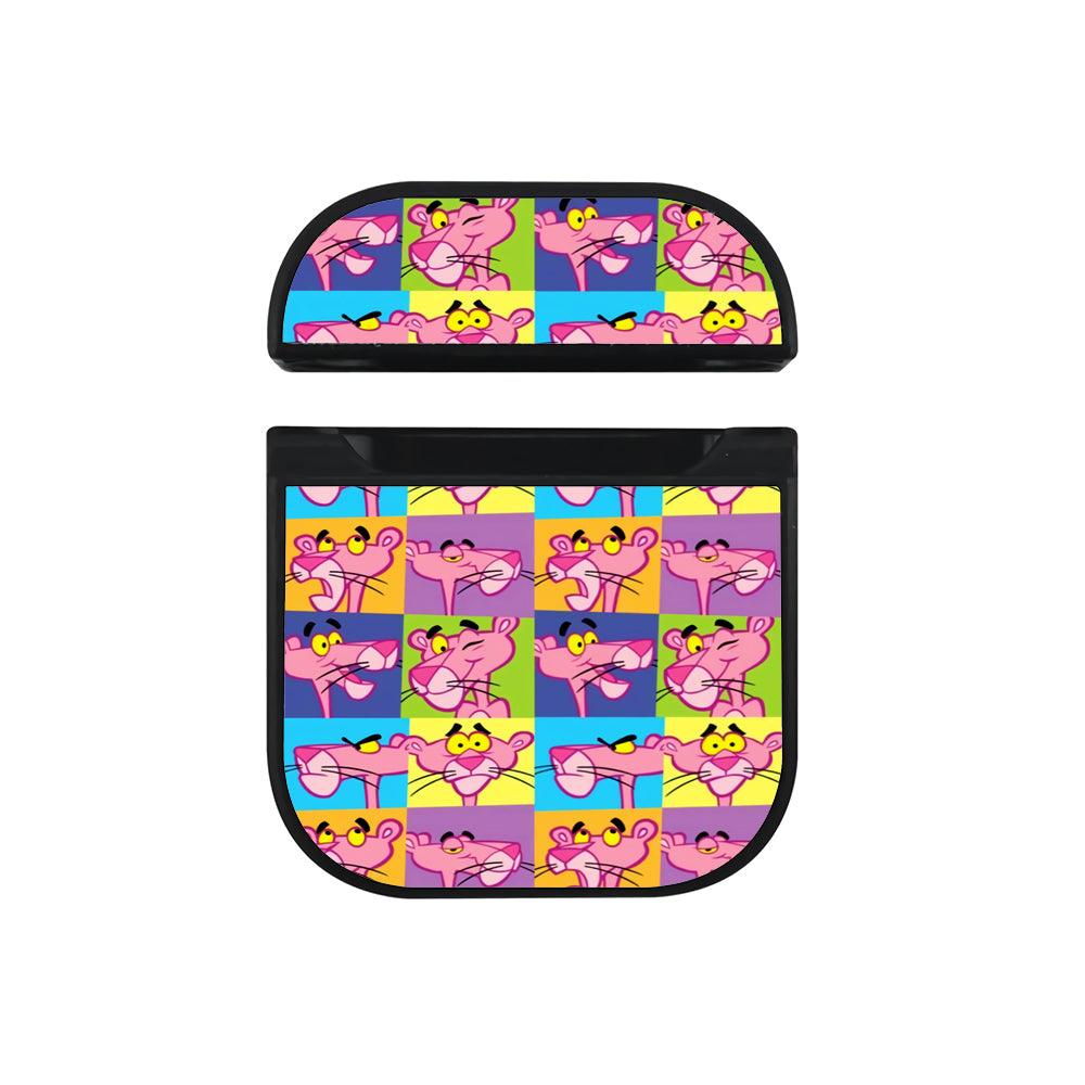 Pink Panther Color Blocks Apple Airpods Case Black