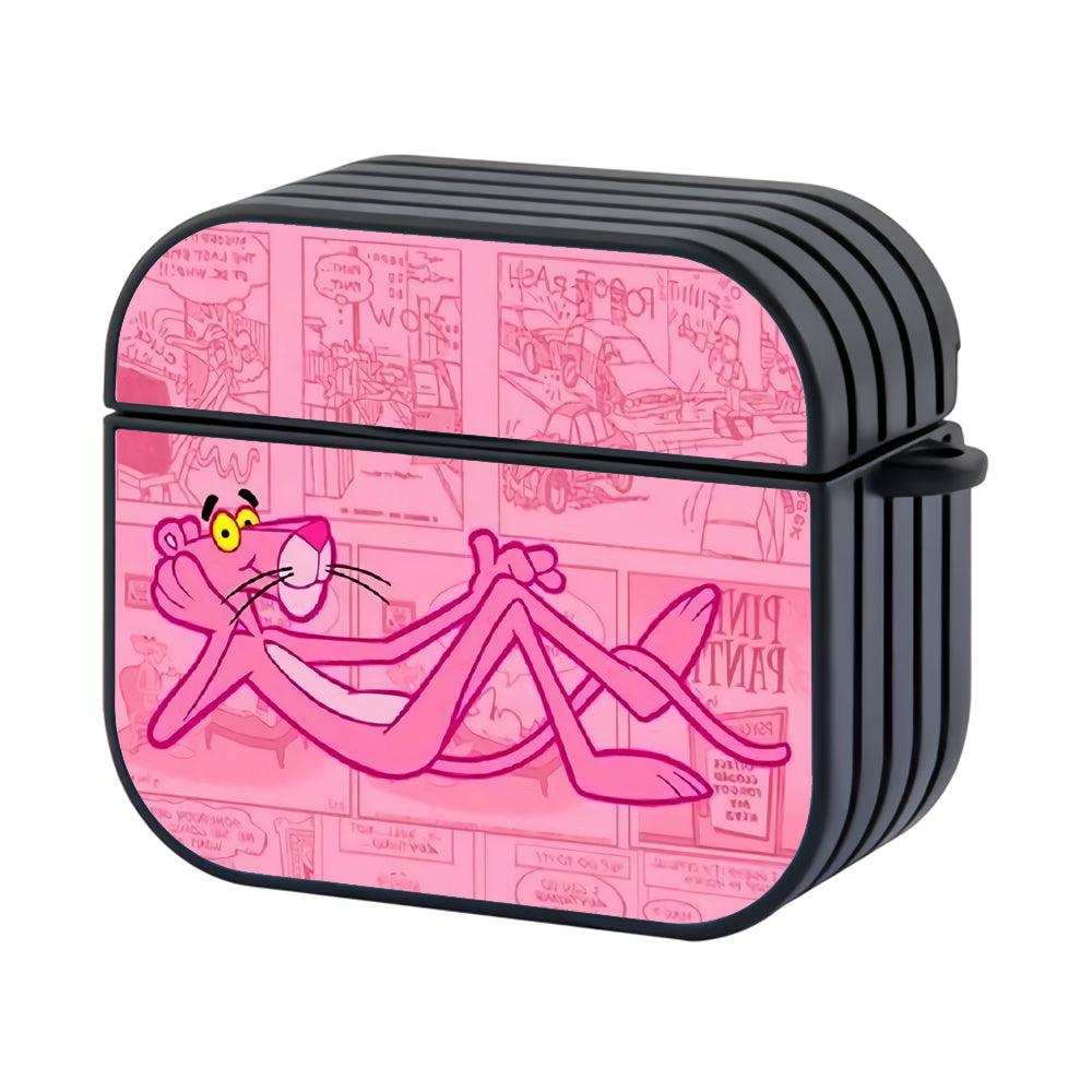 Pink Panther Comic Background Apple Airpods 4 Case Black