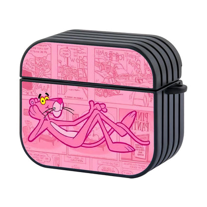 Pink Panther Comic Background Apple Airpods 4 Case Black