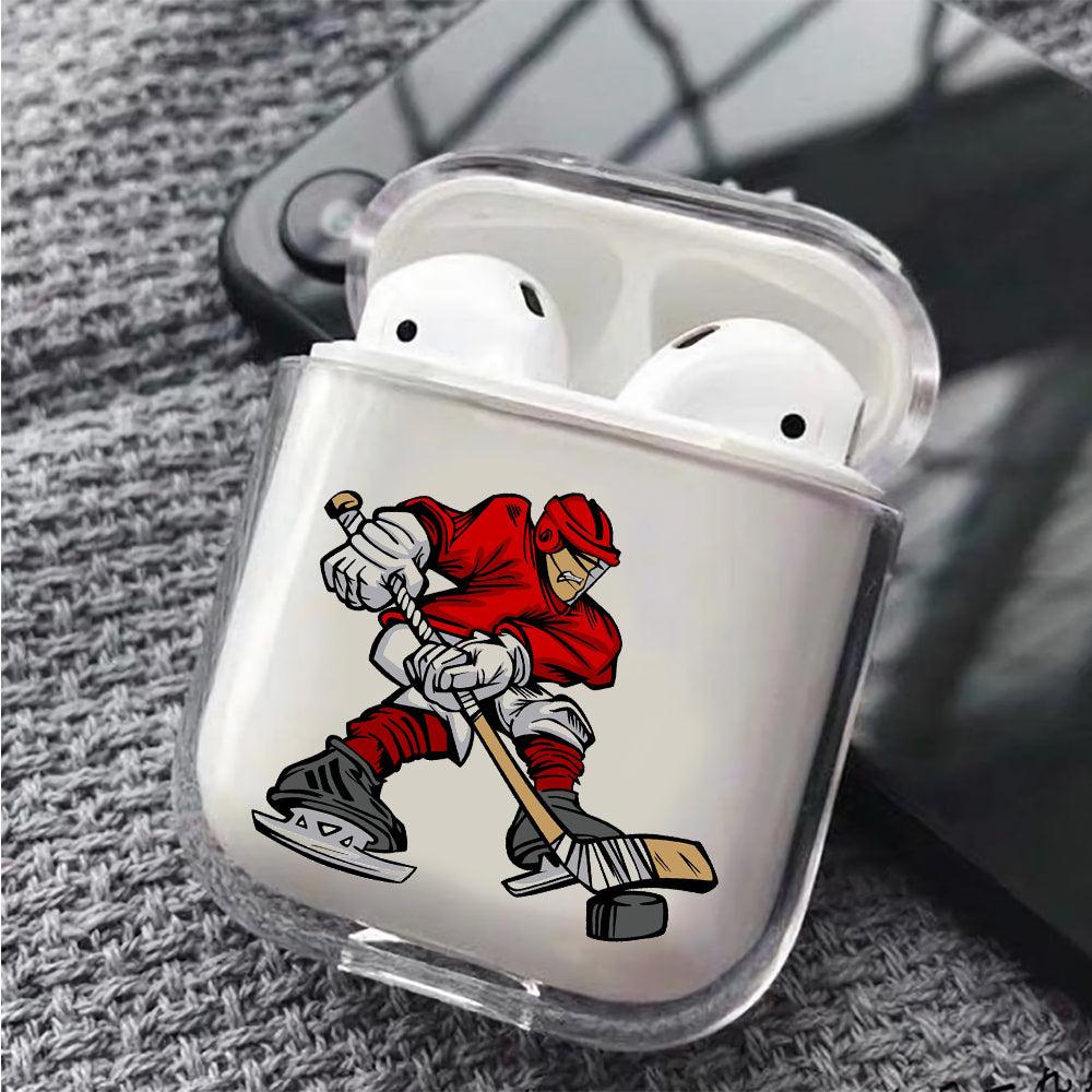 Playing Ice Hockey Apple Airpods Clear Case