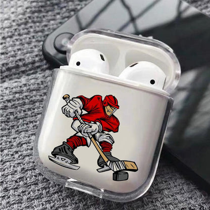 Playing Ice Hockey Apple Airpods Clear Case