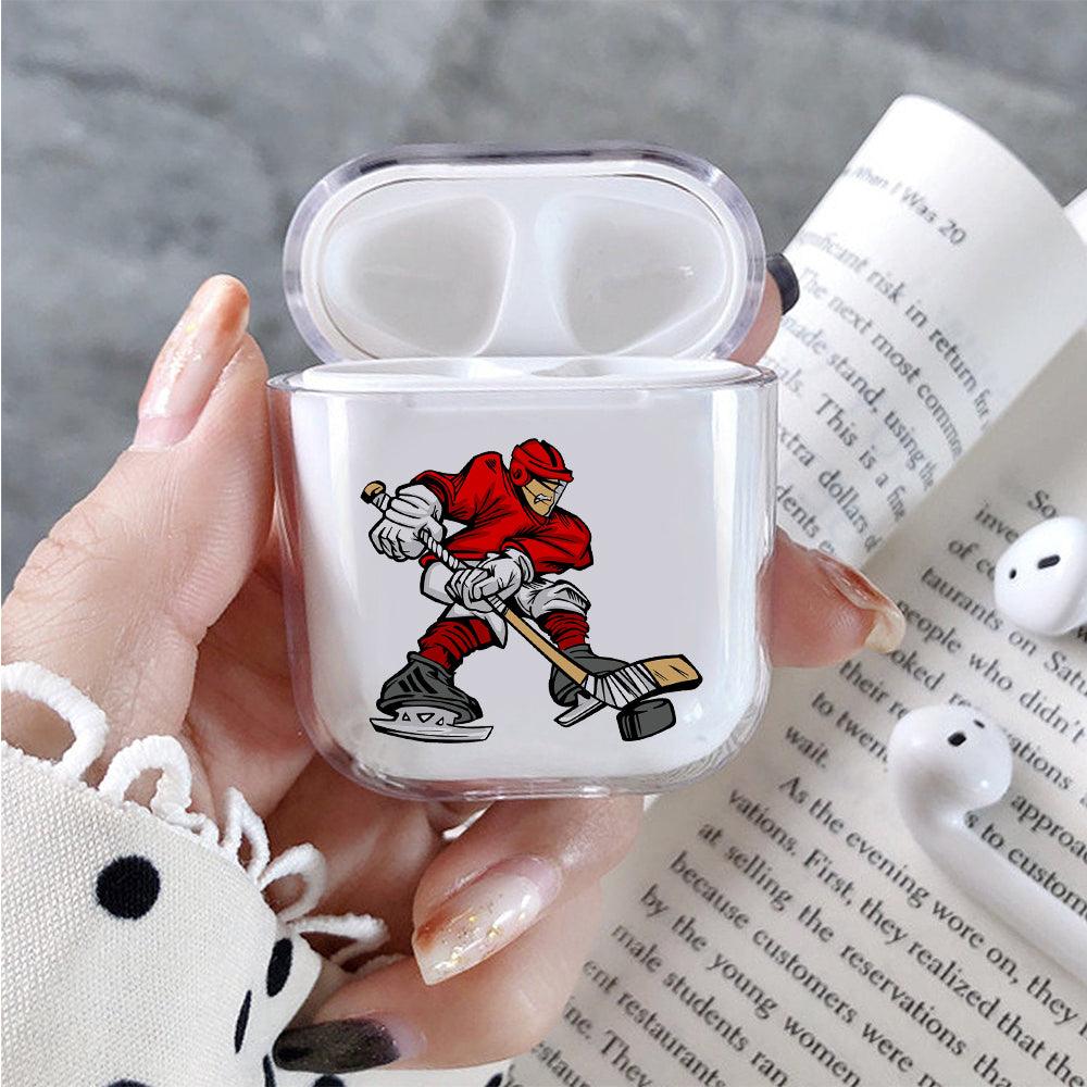 Playing Ice Hockey Apple Airpods Clear Case