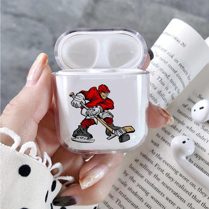 Playing Ice Hockey Apple Airpods Clear Case