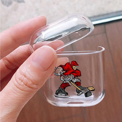 Playing Ice Hockey Apple Airpods Clear Case