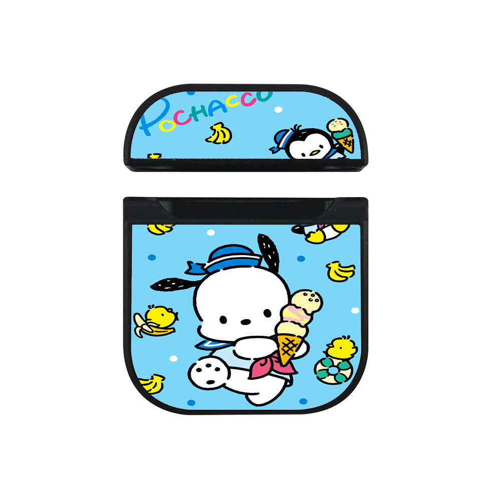 Pochacco Ice Cream Favorite Apple Airpods Case Black