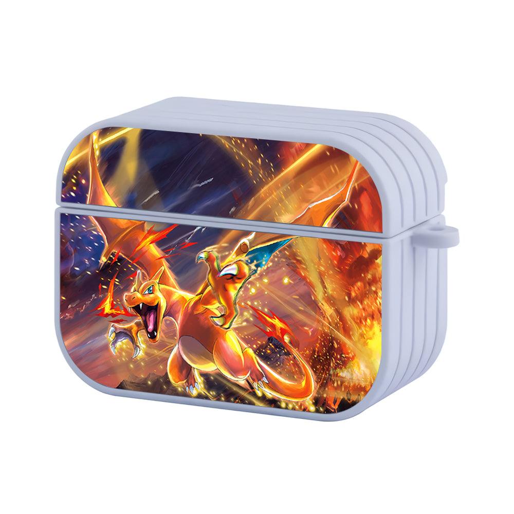 Pokemon Charizard Dashing Flying through the Fire Apple Airpods Pro 3 Case-White-Carneyforia