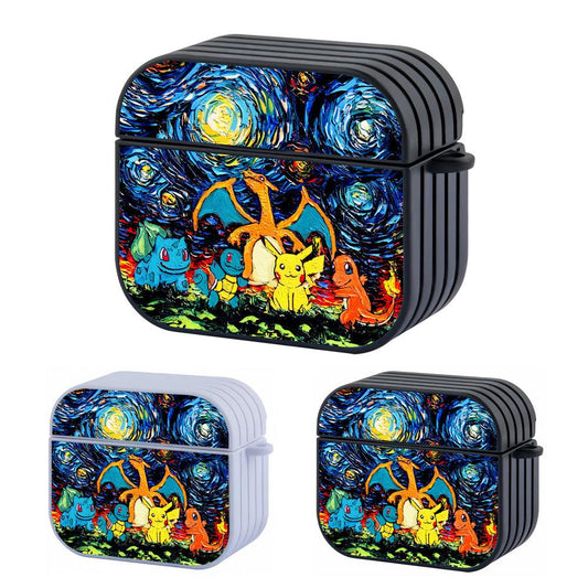 Pokemon Painting Van Gogh Starry Night Apple Airpods 4 Case