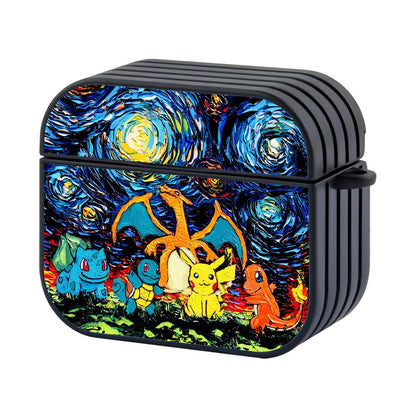 Pokemon Painting Van Gogh Starry Night Apple Airpods 4 Case Black