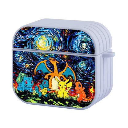 Pokemon Painting Van Gogh Starry Night Apple Airpods 4 Case White
