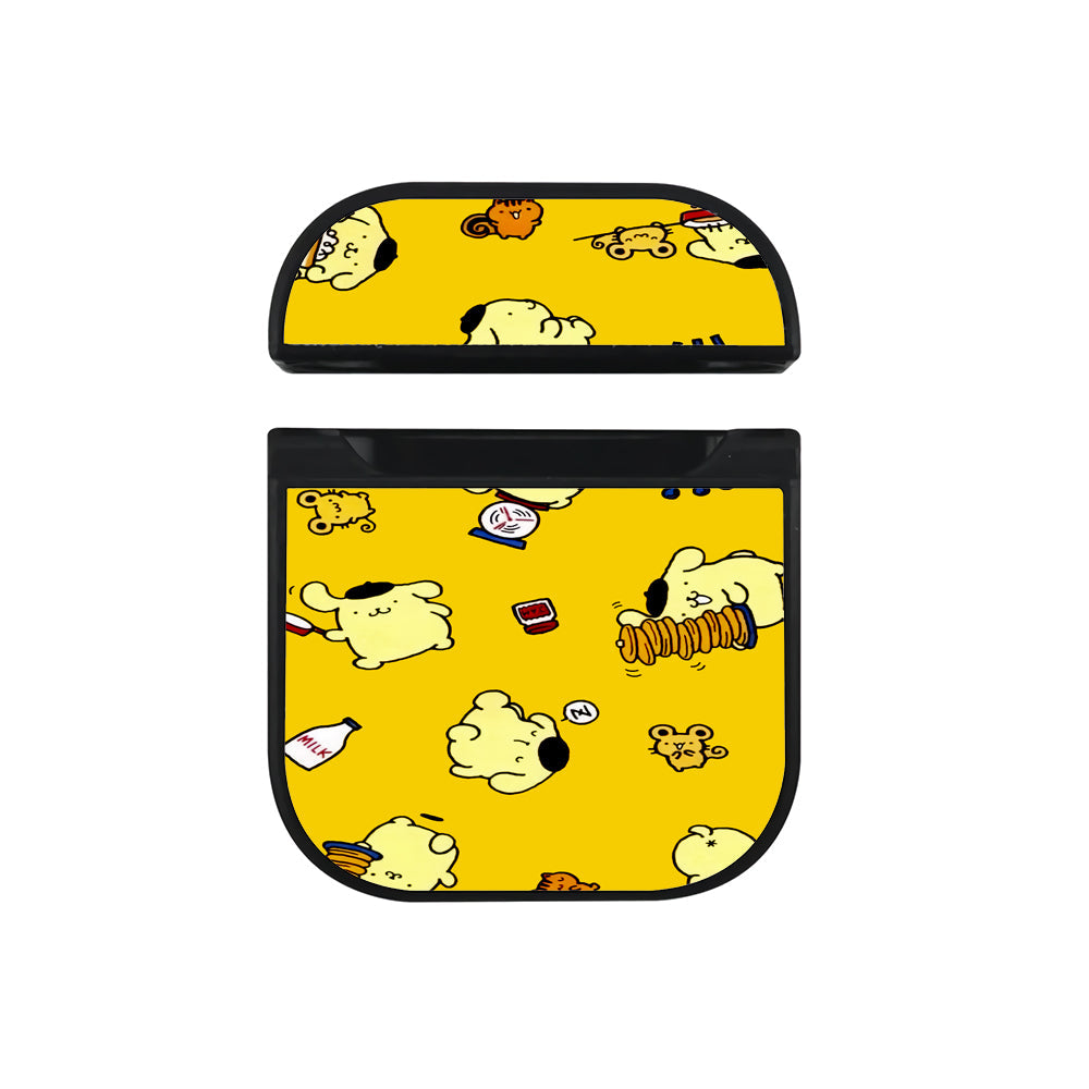 Pompom Purin Daily Apple Airpods Case Black