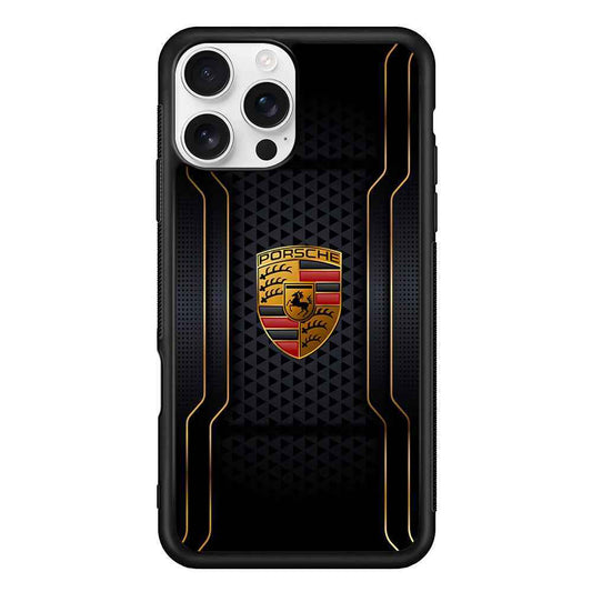 Porsche Line in Gold iPhone 16 Pro Max Case