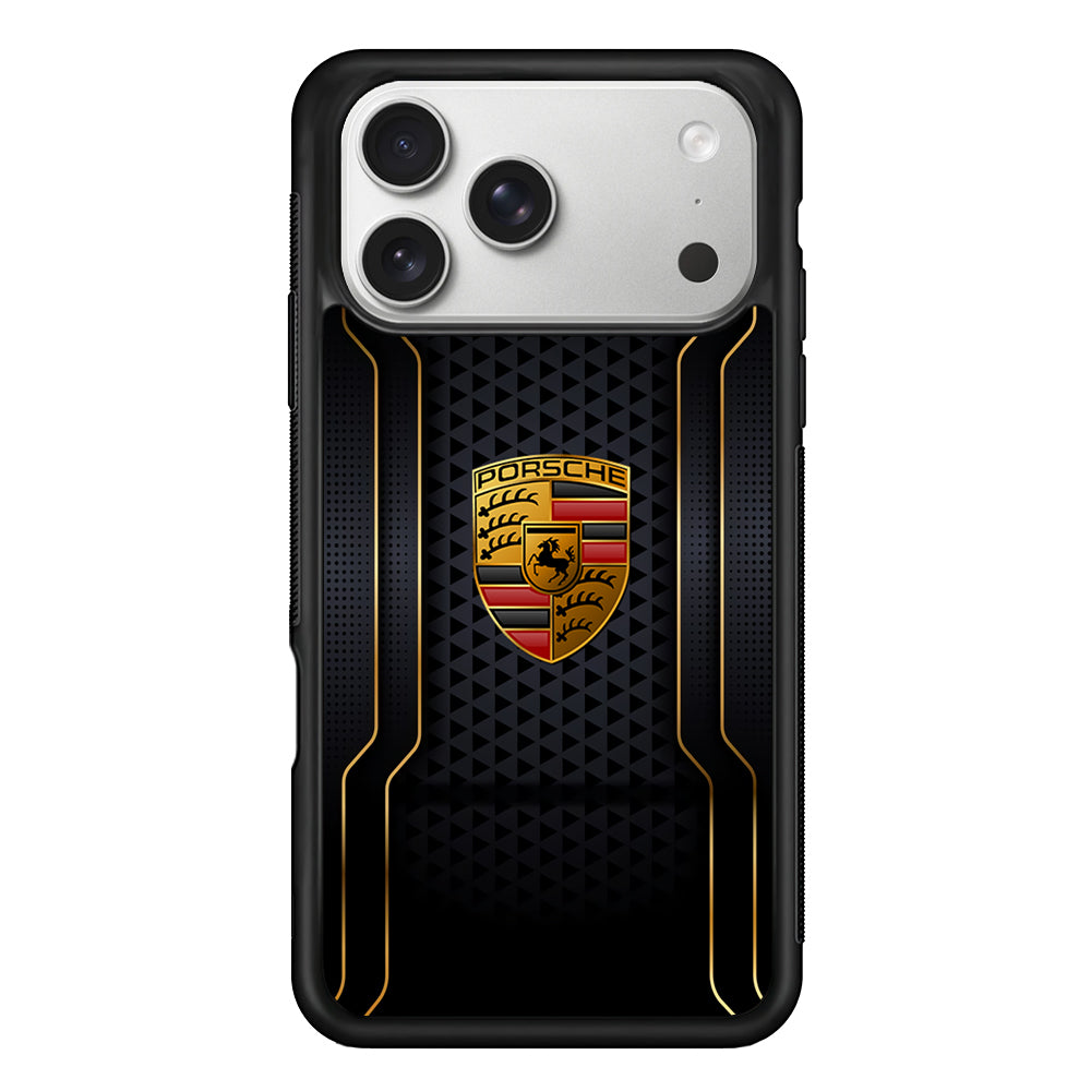 Porsche Line in Gold iPhone 17 Pro Max Case