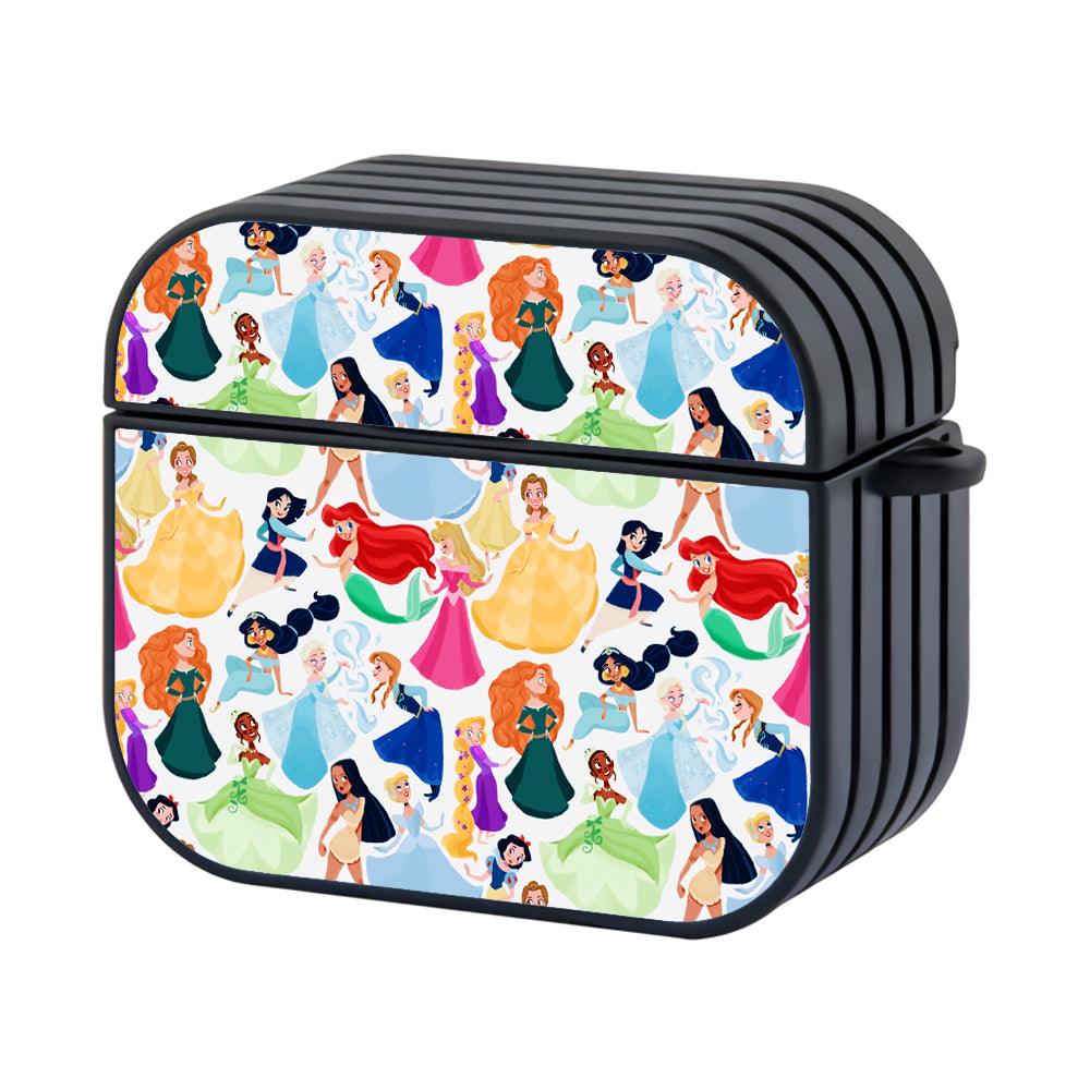 Princesses Pattern Wallpaper Apple Airpods 4 Case Black
