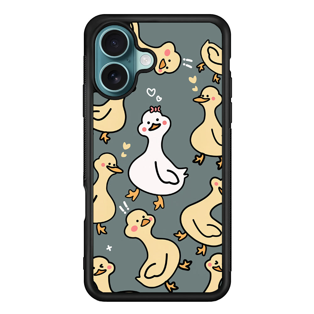 Princess of Duck Patern Wallpaper iPhone 16 Plus Case