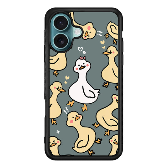 Princess of Duck Patern Wallpaper iPhone 16 Plus Case