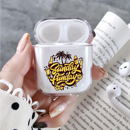 Quotes Sunday is Fun Apple Airpods Clear Case
