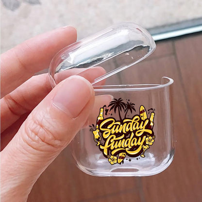 Quotes Sunday is Fun Apple Airpods Clear Case