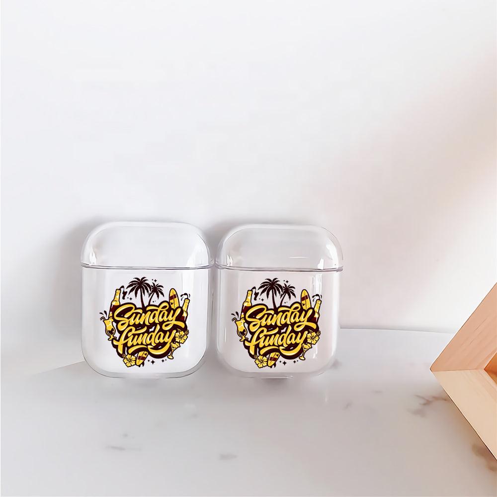 Quotes Sunday is Fun Apple Airpods Clear Case