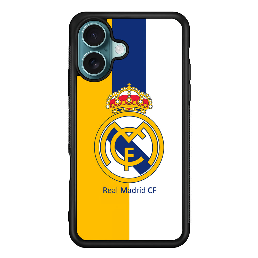Real Madrid Yellow and Blue Line iPhone 16 Plus Case
