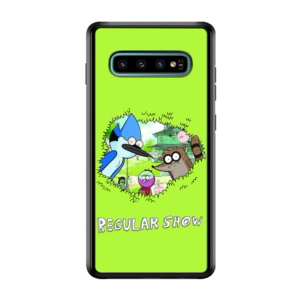 Regular Show Hide In The Bushes Samsung Galaxy S10 Case