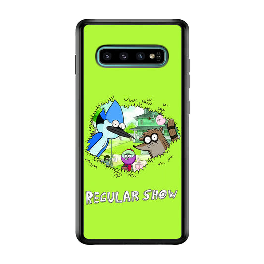 Regular Show Hide In The Bushes Samsung Galaxy S10 Case