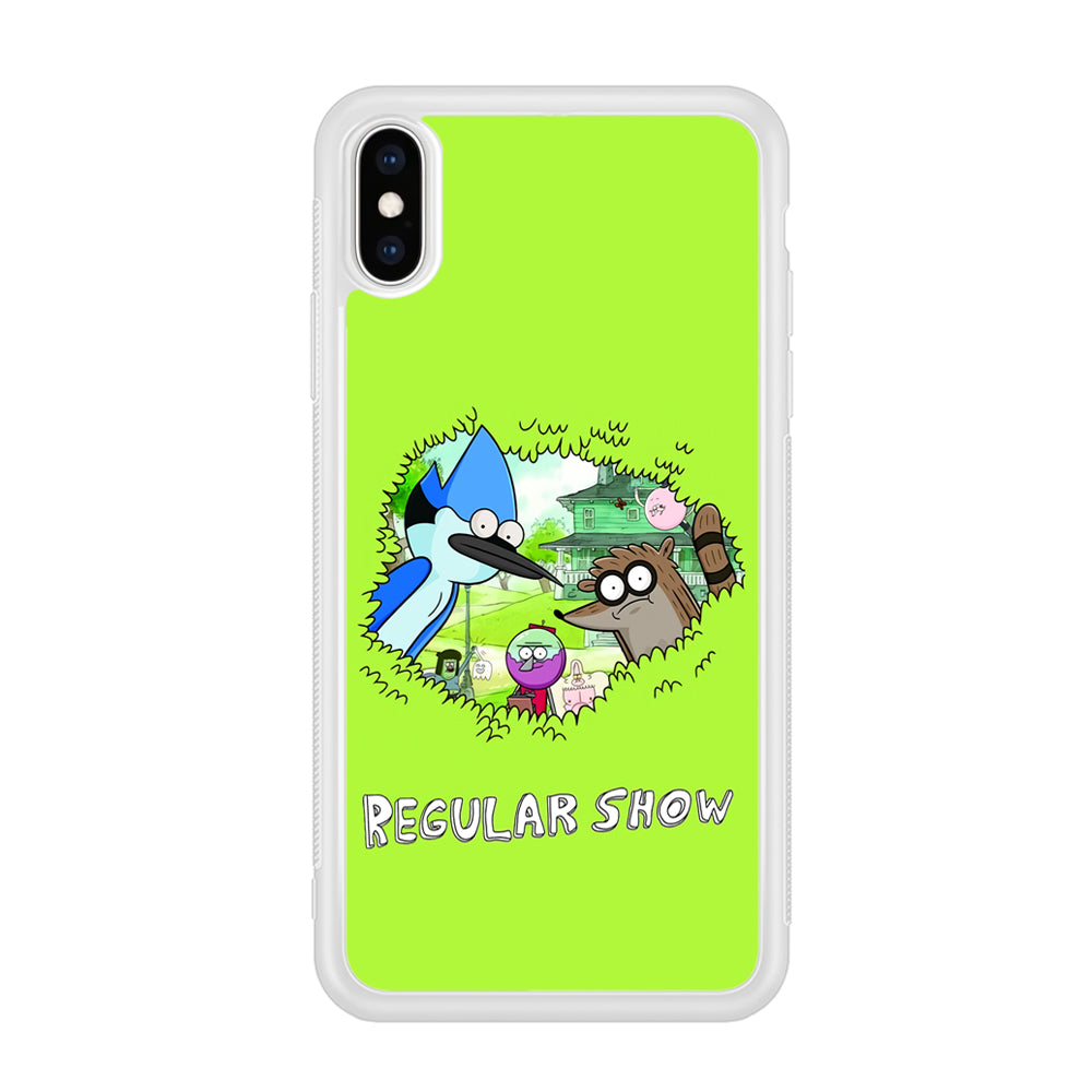 Regular Show Hide In The Bushes iPhone XS Case