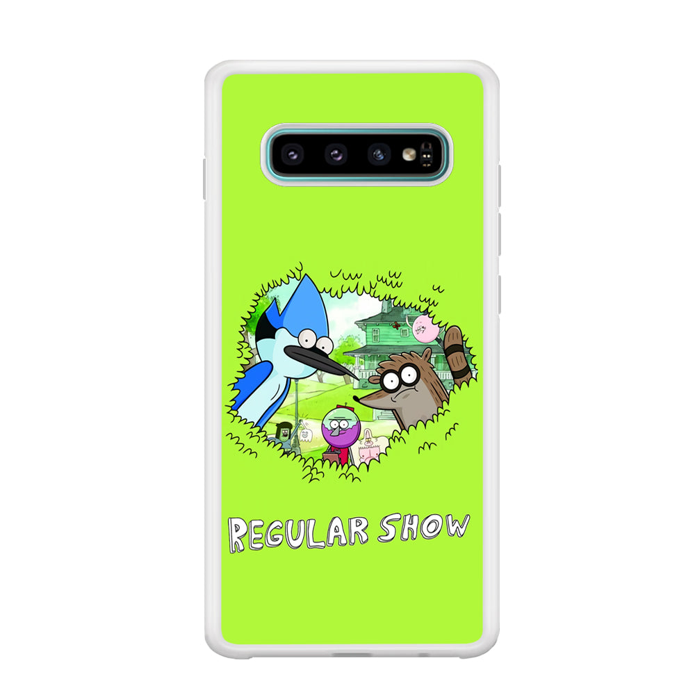 Regular Show Hide In The Bushes Samsung Galaxy S10 Case