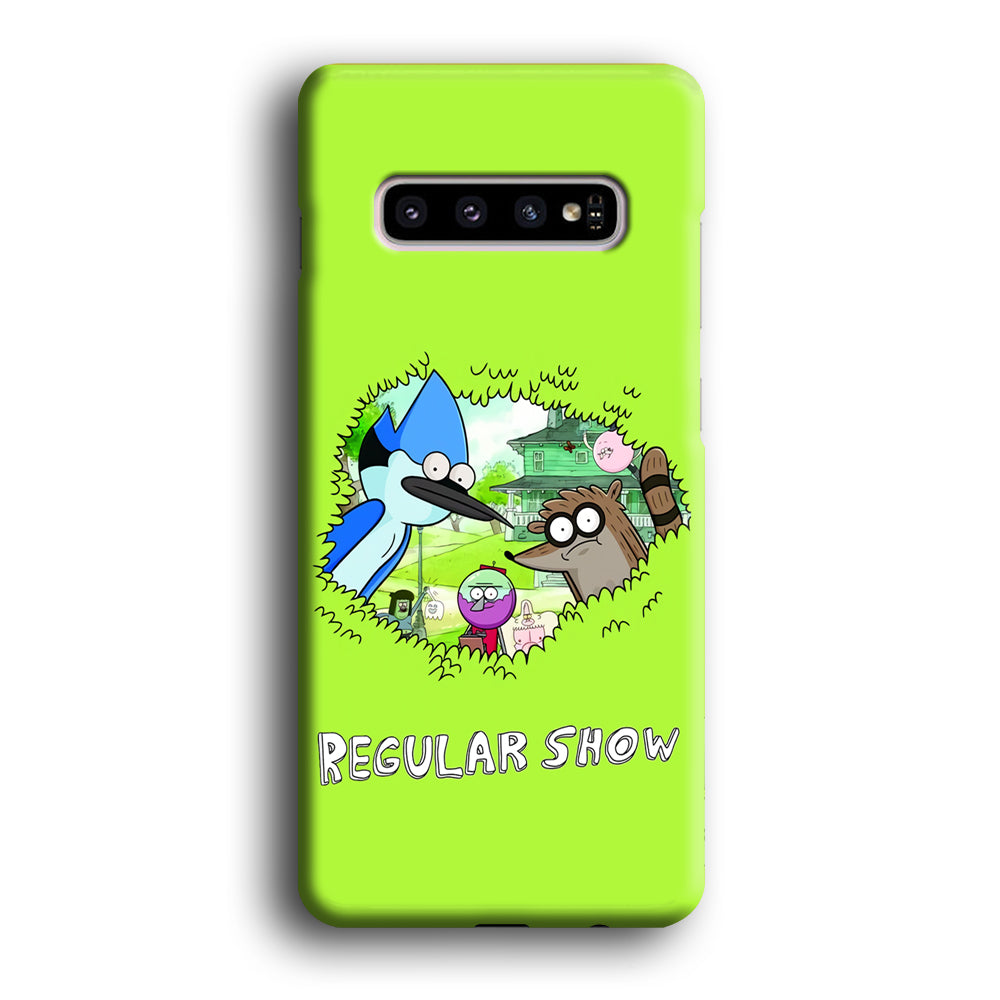 Regular Show Hide In The Bushes Samsung Galaxy S10 Case