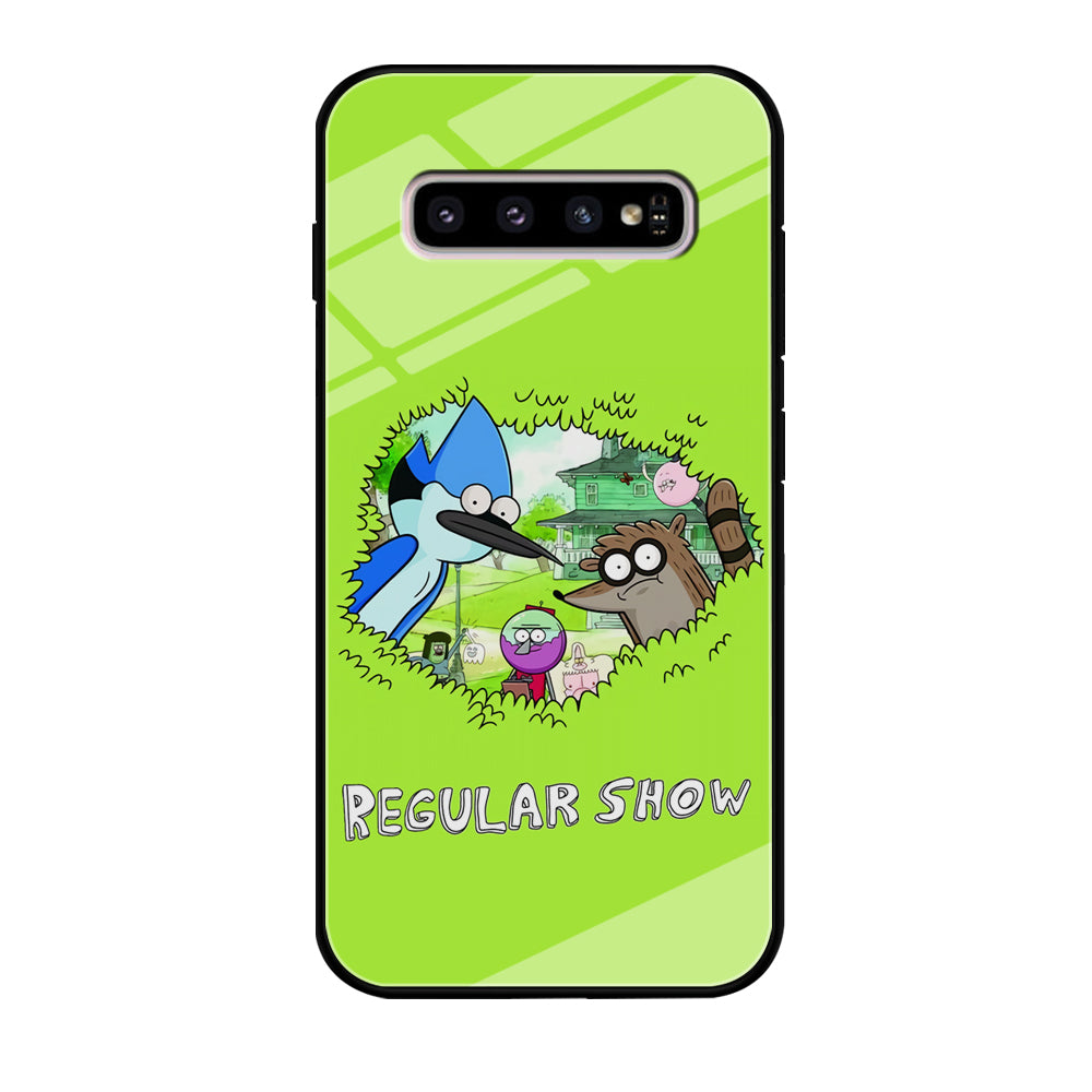 Regular Show Hide In The Bushes Samsung Galaxy S10 Case