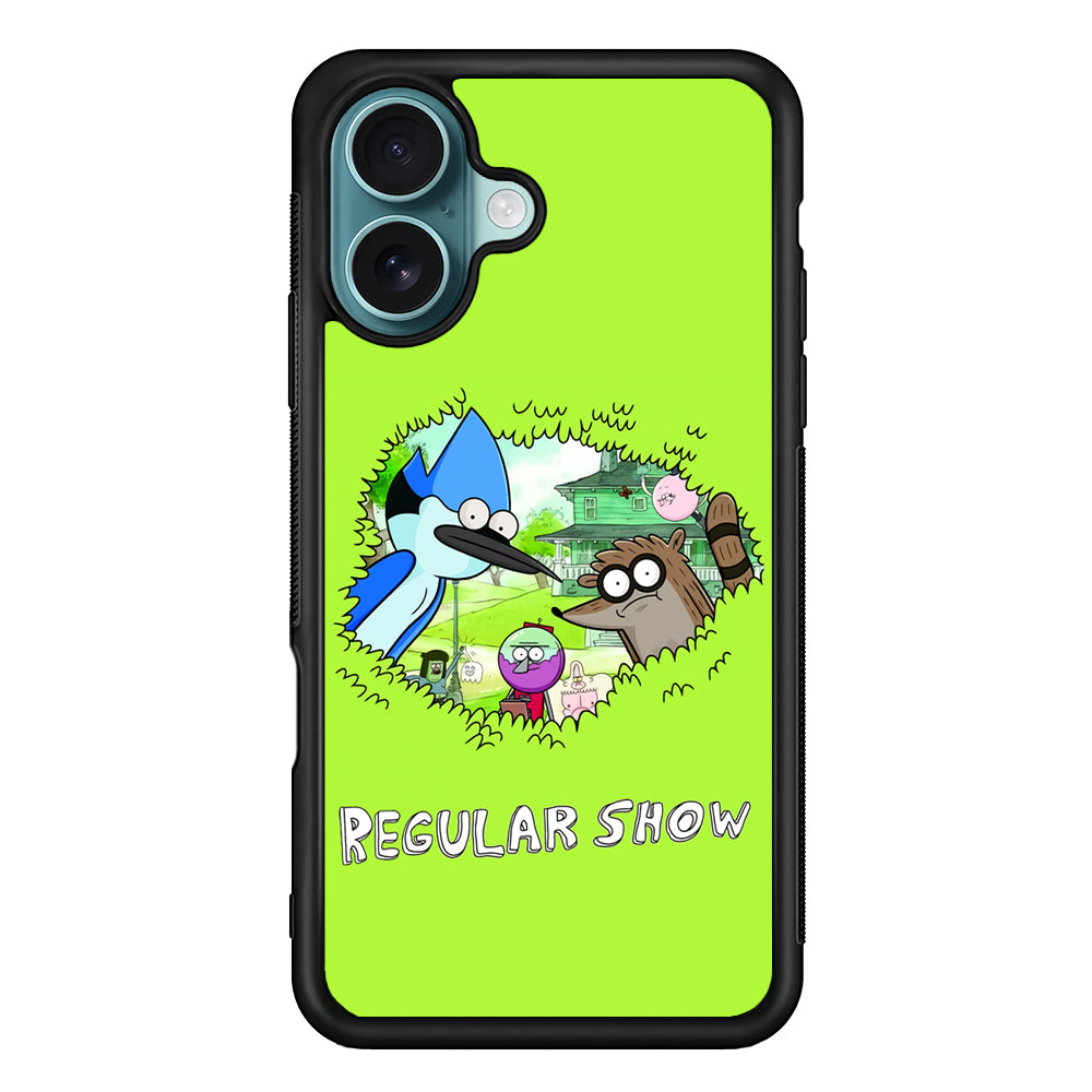 Regular Show Hide In The Bushes iPhone 16 Plus Case