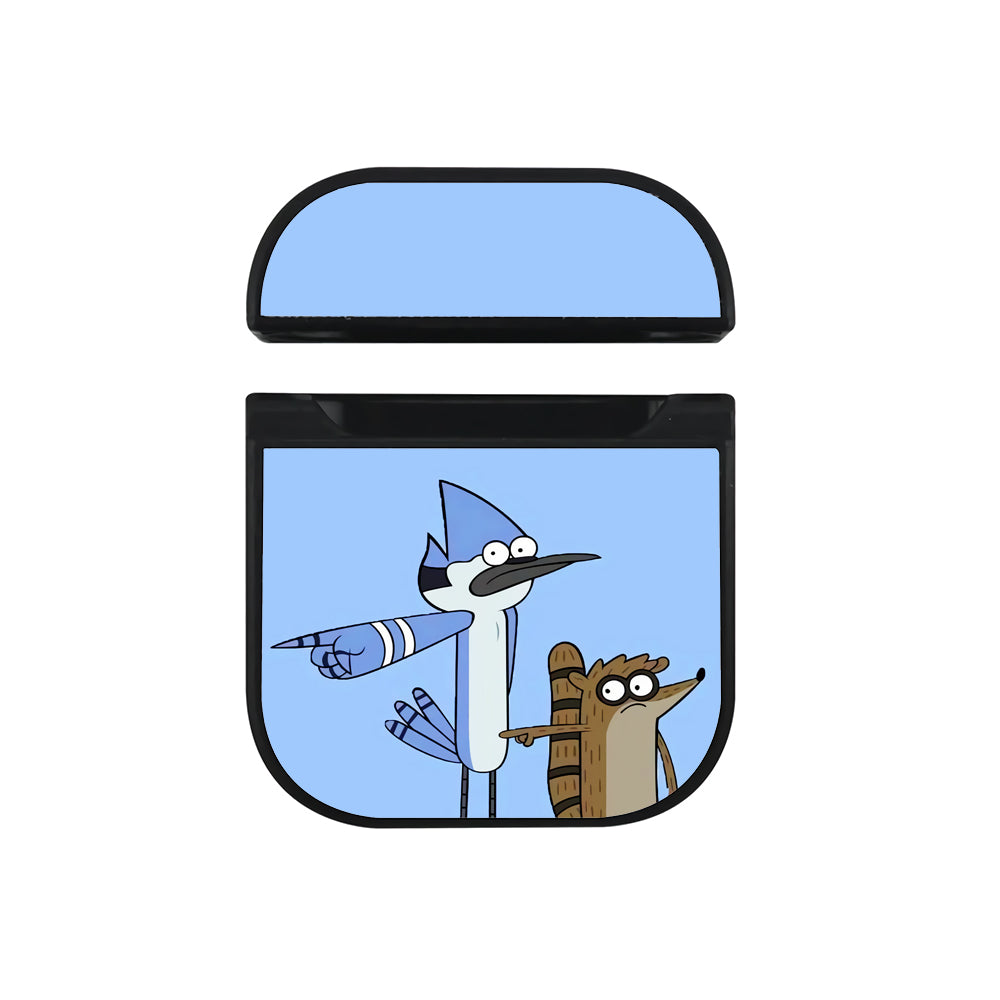 Regular Show Mordecai And Rigby Apple Airpods Case Black