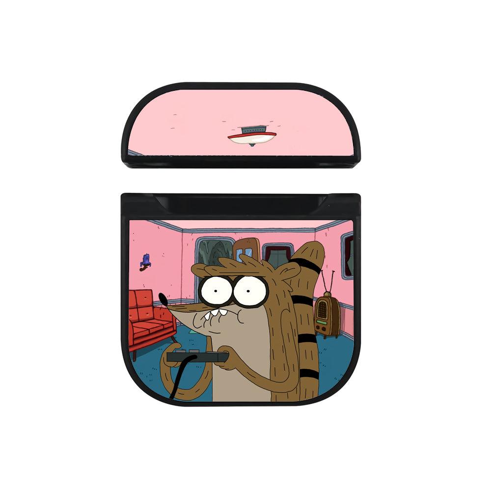Regular Show Playing Game at Friend's House Apple Airpods Case Black
