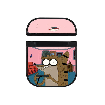 Regular Show Playing Game at Friend's House Apple Airpods Case Black