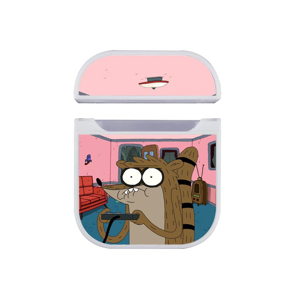 Regular Show Playing Game at Friend's House Apple Airpods Case White