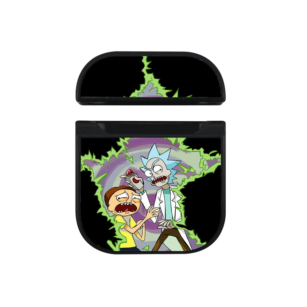 Rick And Morty Time Travel Apple Airpods Case Black