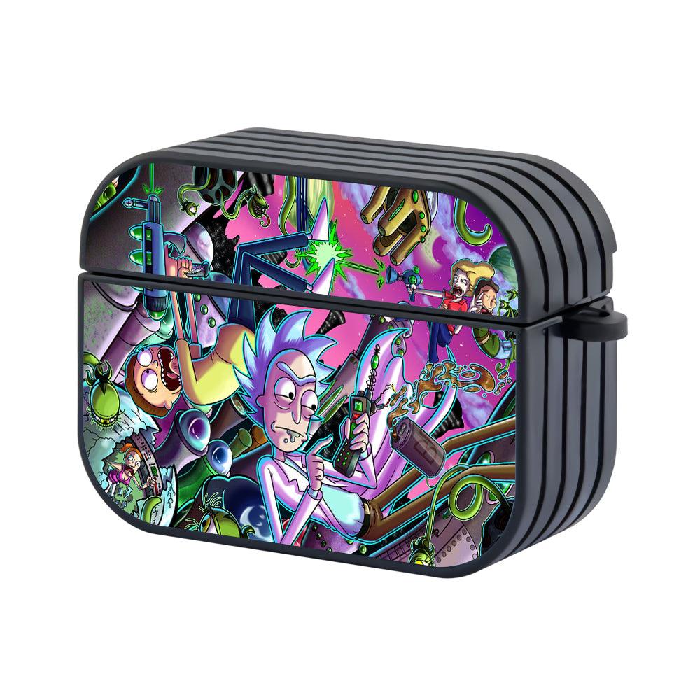 Rick and Morty Disturbing The World Apple Airpods Pro Case Black