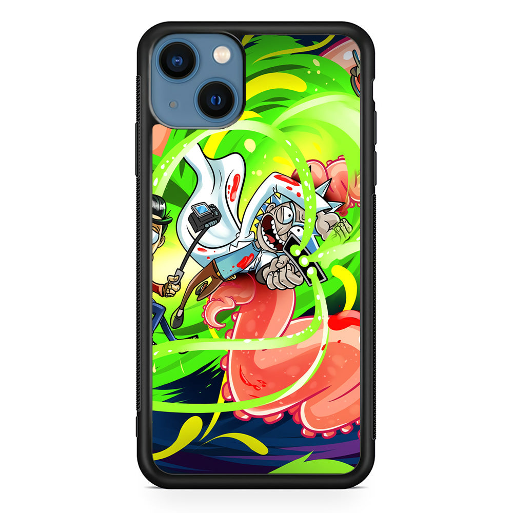 Rick and Morty Flying Shooter iPhone 14 Plus Case - Carneyforia