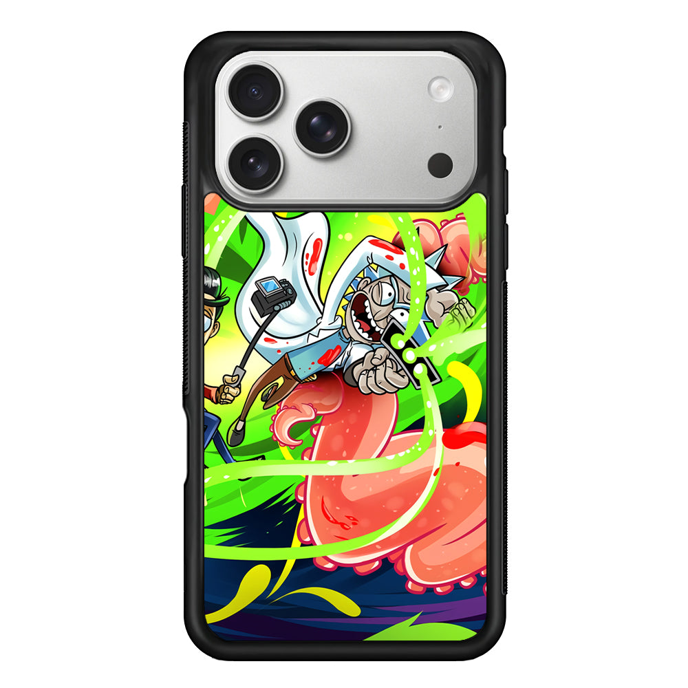 Rick and Morty Flying Shooter iPhone 17 Pro Case