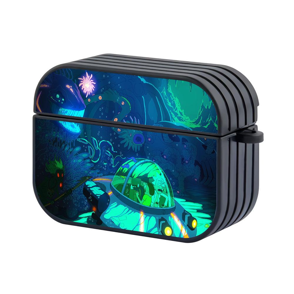 Rick and Morty Get to Know Underwater Life Apple Airpods Pro Case Black