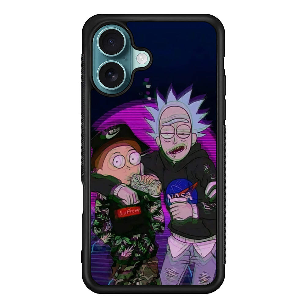 Rick and Morty Hypebeast iPhone 16 Plus Case