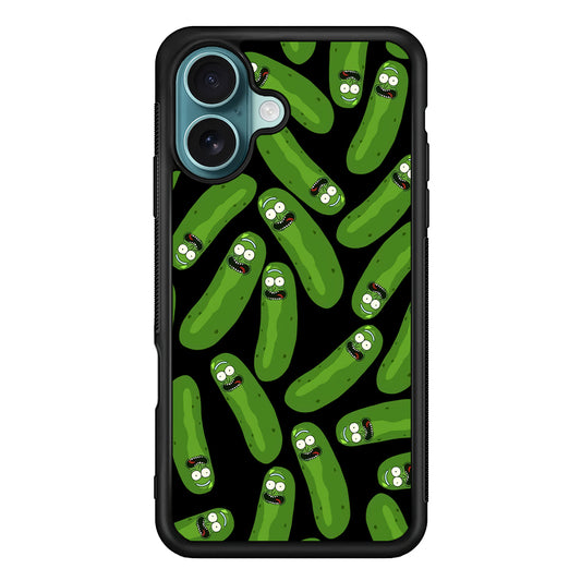 Rick and Morty Patern Pickle iPhone 16 Plus Case