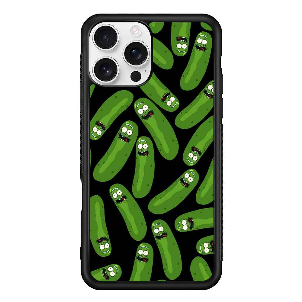 Rick and Morty Patern Pickle iPhone 16 Pro Case
