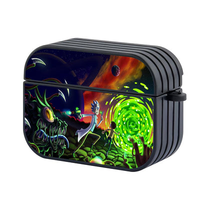 Rick and Morty Run From Monsters Apple Airpods Pro Case Black