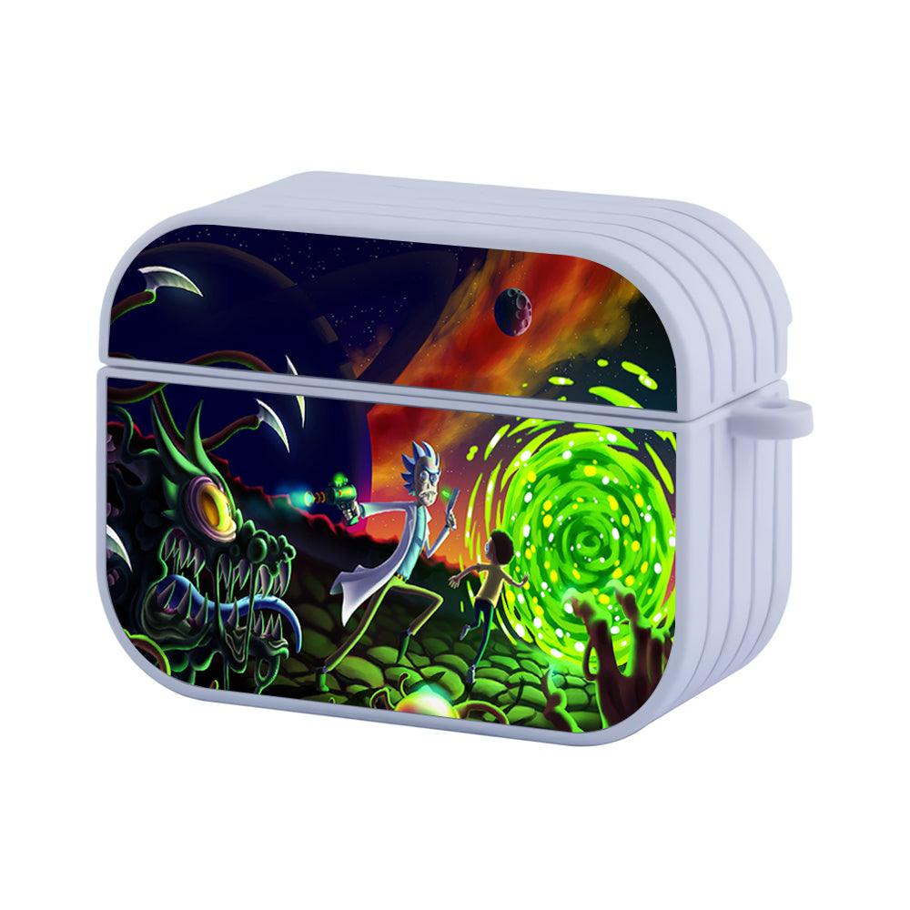 Rick and Morty Run From Monsters Apple Airpods Pro Case White