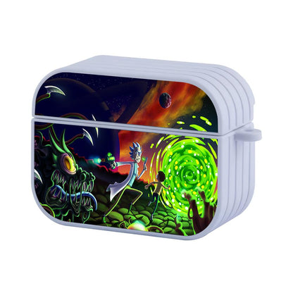 Rick and Morty Run From Monsters Apple Airpods Pro Case White