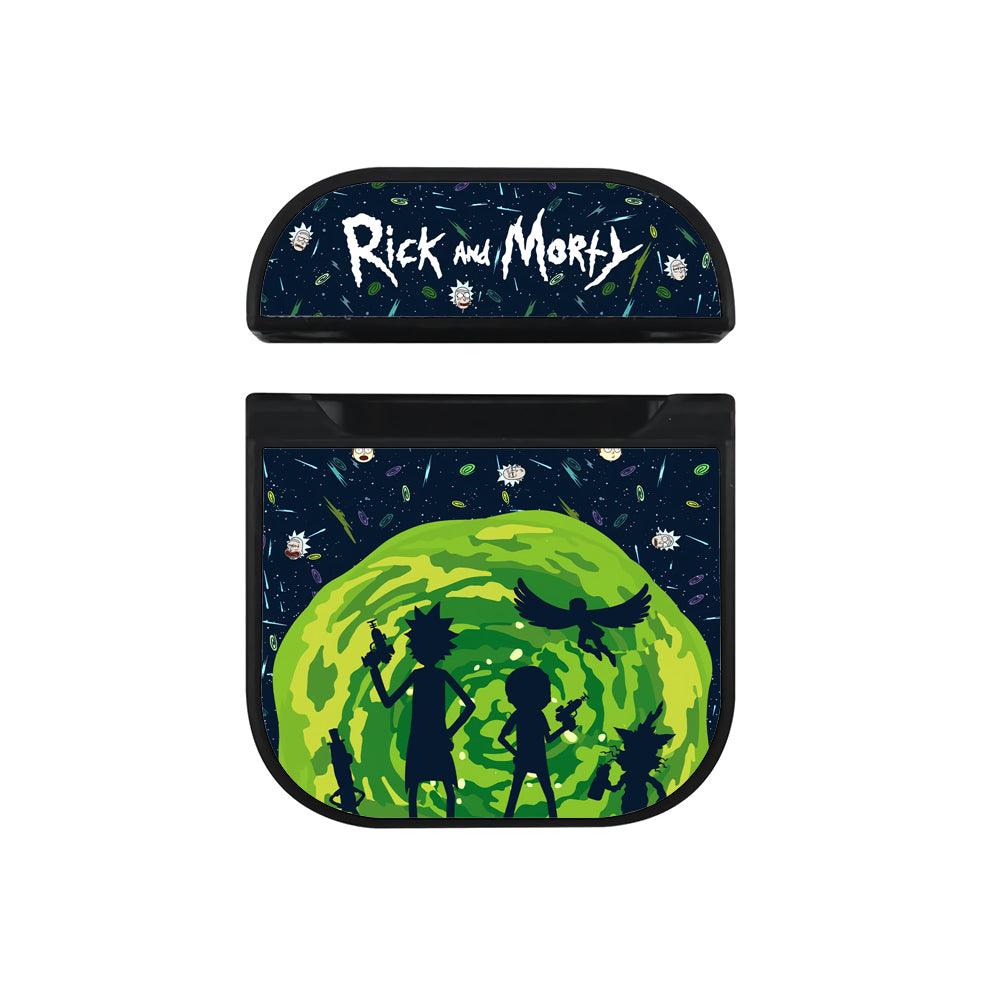 Rick and Morty Silhouette of Combined Troops Apple Airpods Case Black