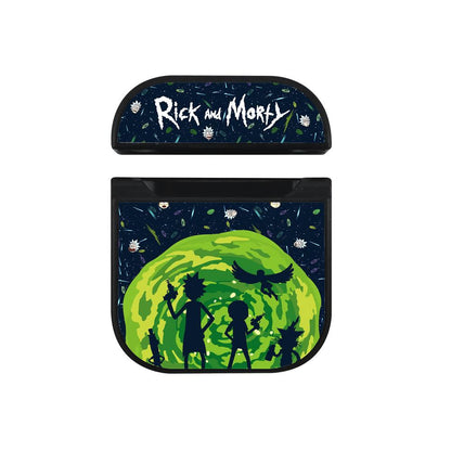 Rick and Morty Silhouette of Combined Troops Apple Airpods Case Black