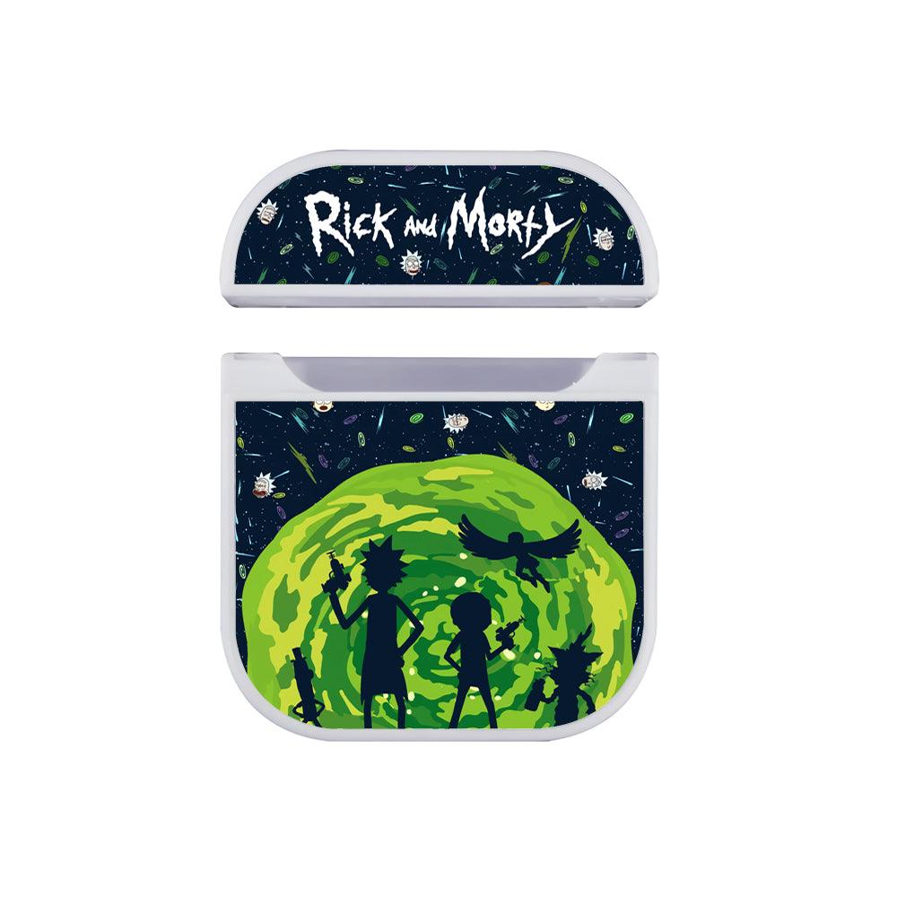 Rick and Morty Silhouette of Combined Troops Apple Airpods Case White