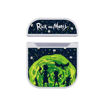Rick and Morty Silhouette of Combined Troops Apple Airpods Case White