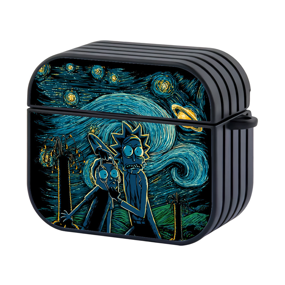 Rick and Morty Starry Night Painting Apple Airpods 4 Case